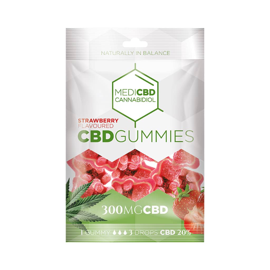 Orsetti gommosi CBD aromatizzati alla fragola MediCBD (300 mg)